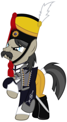 Size: 1024x1837 | Tagged: safe, artist:brony-works, earth pony, pony, clothes, hussar, male, saber, simple background, solo, stallion, sweden, transparent background, uniform, vector, weapon