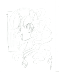 Size: 787x967 | Tagged: safe, artist:sara richard, oc, oc only, oc:blooming corals, pony, blind, bust, solo