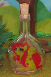 Size: 496x744 | Tagged: safe, artist:malte279, fluttershy, pony, g4, craft, flacon, glass engraving, glass painting