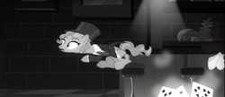 Size: 976x423 | Tagged: safe, screencap, marelene dietrot, earth pony, pony, g4, season 9, sparkle's seven, background pony, cropped, female, hat, mare, marlene dietrich, noir, playing card, reference, top hat