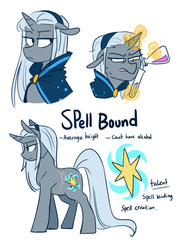 Size: 786x1080 | Tagged: safe, artist:redxbacon, oc, oc only, oc:spell bound, pony, unicorn, female, reference sheet, solo
