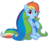 Size: 1452x1196 | Tagged: safe, artist:aemuhn, rainbow dash, pegasus, pony, g4, :p, alternate hairstyle, cute, dashabetes, female, impossibly large hair, long hair, looking at you, mare, never doubt blaa6 involvement, raised hoof, simple background, sitting, solo, tongue out, transparent background