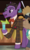 Size: 275x460 | Tagged: safe, screencap, pocket square (g4), tony cannon, earth pony, pony, dungeons and discords, g4, season 6, background pony, bowtie, clothes, cropped, drinking glass, facial hair, hoof hold, jacket, lanky, male, moustache, pencil moustache, plaid, pocket square, skinny, solo focus, stallion, thin, vest