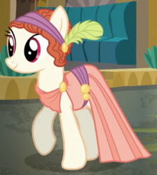 Size: 330x368 | Tagged: safe, screencap, earth pony, pony, dungeons and discords, g4, background pony, clothes, cropped, dress, female, flapper, mare, solo, unnamed character, unnamed pony