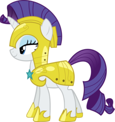 Size: 1473x1563 | Tagged: safe, artist:futuremattley, rarity, pony, unicorn, g4, sparkle's seven, armor, female, helmet, hoof shoes, lidded eyes, mare, royal guard armor, royal guard rarity, side view, simple background, solo, transparent background, vector