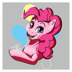 Size: 1024x1024 | Tagged: safe, artist:acelinjack, part of a set, pinkie pie, earth pony, pony, g4, cutie mark background, female, happy, looking at you, mare, open mouth, solo