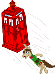Size: 696x942 | Tagged: safe, artist:powerlessblade, oc, oc only, pony, unicorn, bowtie, crying, doctor who, simple background, solo, speed, tardis, transparent background