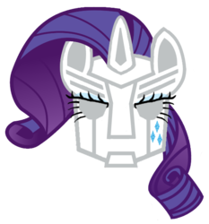 Size: 561x601 | Tagged: safe, artist:powerlessblade, rarity, g4, autobot, cutie mark, face, mane, simple background, symbol, transformers, transparent background