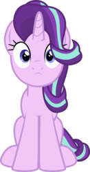 Size: 6000x11411 | Tagged: safe, artist:forgalorga, artist:twilirity, starlight glimmer, pony, unicorn, starlight vs mane 6, g4, :<, absurd resolution, fan animation, female, looking at you, mare, simple background, sitting, solo, transparent background, vector, youtube