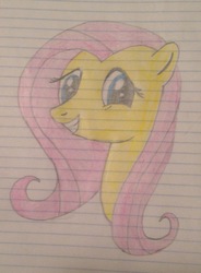 Size: 1885x2558 | Tagged: safe, artist:flutterlinc770, fluttershy, pony, g4, female, lined paper, looking at you, part 2, solo, traditional art