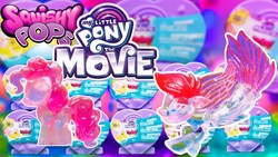 Size: 1280x720 | Tagged: safe, fluttershy, pinkie pie, surprise, g4, my little pony: the movie, heart, logo, squishy pops