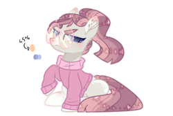 Size: 3568x2400 | Tagged: safe, artist:jxst-alexa, oc, oc only, earth pony, pony, clothes, female, glasses, high res, mare, simple background, sitting, solo, sweater, transparent background