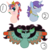 Size: 4000x4000 | Tagged: safe, artist:glamgoria-morose, pegasus, pony, unicorn, dark magic, jewelry, magic, magical gay spawn, magical lesbian spawn, makeup, offspring, parent:king sombra, parent:moondancer, parent:princess luna, parent:zephyr breeze, parents:lunadancer, parents:zephbra