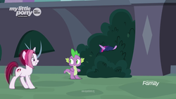 Size: 1280x720 | Tagged: safe, screencap, cayenne, spike, twilight sparkle, alicorn, dragon, pony, g4, the point of no return, discovery family logo, twilight sparkle (alicorn), winged spike, wings
