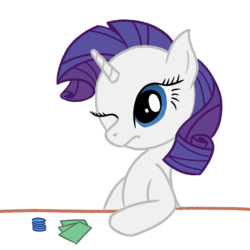 Size: 2000x2000 | Tagged: artist needed, safe, rarity, pony, g4, card, gambling, high res, sitting