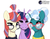 Size: 3800x3000 | Tagged: safe, artist:bluebender, bellflower blurb, moondancer, twilight sparkle, alicorn, pony, unicorn, g4, the point of no return, bookhorse, cute, eyebrows, eyebrows visible through hair, female, glasses, high res, librarian, looking at you, mare, ponytail, simple background, smiling, text, trio, twilight sparkle (alicorn), white background