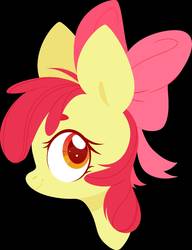 Size: 1250x1625 | Tagged: safe, artist:belka-sempai, apple bloom, earth pony, pony, g4, adorabloom, apple bloom's bow, black background, bow, bust, cute, female, hair bow, head only, portrait, profile, simple background, solo