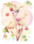 Size: 981x1280 | Tagged: safe, artist:alexbluebird, paprika (tfh), alpaca, them's fightin' herds, abstract background, apple, carrot, community related, cute, eye clipping through hair, female, food, no pupils, open mouth, solo, speedpaint available