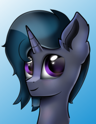Size: 2000x2590 | Tagged: safe, artist:n0kkun, oc, oc only, pony, unicorn, bust, high res, portrait, simple background, solo