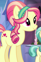 Size: 732x1080 | Tagged: safe, screencap, coral shores, ruby love, scarlet heart, crystal pony, earth pony, pony, g4, the crystalling, cropped, female, mare, solo focus