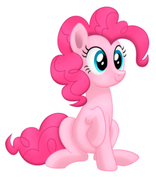 Size: 3997x4549 | Tagged: safe, artist:mirrorcrescent, pinkie pie, earth pony, pony, g4, cute, diapinkes, female, mare, simple background, sitting, solo, transparent background