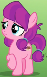 Size: 460x745 | Tagged: safe, screencap, lily longsocks, earth pony, pony, crusaders of the lost mark, g4, adorasocks, background pony, cropped, cute, female, filly, lilydorable, solo