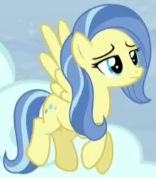 Size: 339x386 | Tagged: safe, screencap, sunshower, pegasus, pony, g4, tanks for the memories, background pony, cropped, female, mare, solo
