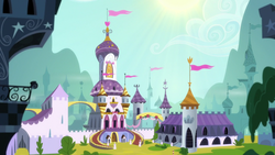 Size: 1280x720 | Tagged: safe, screencap, pony, g4, horse play, architecture, canterlot, canterlot castle, castle, no pony, scenery, tower