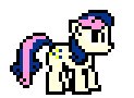 Size: 123x90 | Tagged: safe, artist:mega-poneo, bon bon, sweetie drops, earth pony, pony, g4, female, mega man (series), megapony, pixel art, simple background, solo, sprite, transparent background