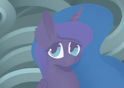 Size: 2480x1754 | Tagged: safe, artist:undreamed panic, princess luna, pony, g4, female, lineless, mare, smiling, solo