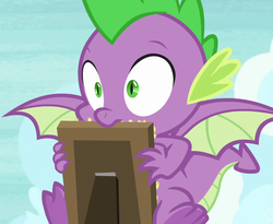 Size: 880x720 | Tagged: safe, screencap, spike, dragon, g4, the point of no return, claws, cropped, male, picture frame, winged spike, wings