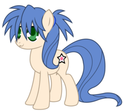 Size: 868x785 | Tagged: safe, artist:theironheart, pony, :3, blue mane, blue tail, female, green eyes, izumi konata, looking away, lucky star, mare, ponified, simple background, smiling, transparent background
