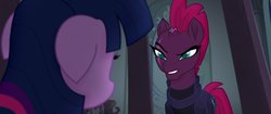 Size: 1920x804 | Tagged: safe, screencap, tempest shadow, twilight sparkle, alicorn, pony, g4, my little pony: the movie, floppy ears, twilight sparkle (alicorn)