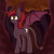 Size: 1024x1024 | Tagged: safe, artist:palerose522, oc, oc only, oc:midnight star, demon, demon pony, monster pony, original species, pony, bat wings, female, hell, horns, mare, raised hoof, solo, wings