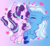 Size: 1280x1182 | Tagged: dead source, safe, artist:lolwise, starlight glimmer, trixie, classical unicorn, pony, unicorn, g4, :t, blushing, cloven hooves, crossed horns, curved horn, cute, eyes closed, female, fluffy, gradient background, heart, horn, horns are touching, leonine tail, lesbian, mare, one eye closed, ship:startrix, shipping, smiling