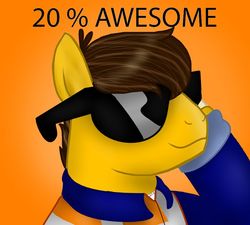 Size: 852x766 | Tagged: safe, artist:unikittybot, pony, 20%, emmet brickowski, lego, ponified, sunglasses, the lego movie