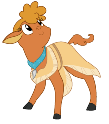 Size: 796x900 | Tagged: safe, artist:doggie31, little strongheart, bison, buffalo, g4, over a barrel, adoraheart, clothes, cosplay, costume, crossover, cute, disney, female, jewelry, necklace, pocahontas, simple background, solo, transparent background