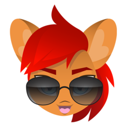 Size: 500x500 | Tagged: safe, artist:kez, earth pony, pony, head hunter, head hunter 2, head shot, simple background, solo, sunglasses, transparent background, vector