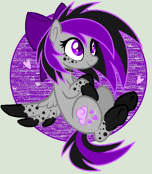 Size: 612x700 | Tagged: safe, artist:frostylithi, oc, oc only, oc:violet mistfall, pegasus, pony, bow, female, hair bow, mare, simple background, solo
