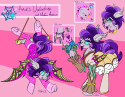 Size: 1280x994 | Tagged: safe, artist:twoshoesmcgee, oc, oc only, oc:anais valentine, bat pony, pony, spider, clothes, female, leotard, mare, reference sheet, solo, steampunk