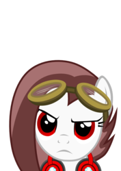 Size: 744x1052 | Tagged: safe, artist:chipmagnum, oc, oc only, oc:scarlet blitz, pony, g4, female, goggles, headphones, mare, simple background, solo, transparent background