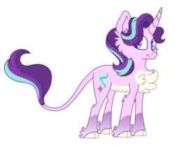 Size: 1280x1067 | Tagged: dead source, safe, artist:lolwise, starlight glimmer, classical unicorn, pony, unicorn, g4, chest fluff, cloven hooves, female, horn, leonine tail, mare, simple background, solo, transparent background, unshorn fetlocks