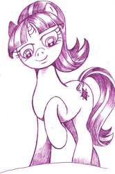 Size: 1024x1543 | Tagged: safe, artist:darkcraft, starlight glimmer, pony, unicorn, g4, female, lineart, smiling, solo