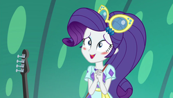 Size: 1920x1080 | Tagged: safe, screencap, rarity, equestria girls, equestria girls specials, g4, my little pony equestria girls: better together, my little pony equestria girls: spring breakdown, blushing, clothes, cruise outfit, cute, dress, female, geode of empathy, geode of fauna, geode of shielding, geode of sugar bombs, geode of super speed, geode of super strength, geode of telekinesis, glasses, magical geodes, raribetes, solo, sunglasses