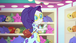 Size: 1920x1080 | Tagged: safe, screencap, rarity, equestria girls, equestria girls specials, g4, my little pony equestria girls: better together, my little pony equestria girls: spring breakdown, clothes, clumsy, coin, dress, geode of empathy, geode of fauna, geode of shielding, geode of sugar bombs, geode of super speed, geode of super strength, geode of telekinesis, glasses, magical geodes, purse, shopping, sunglasses