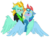 Size: 1024x768 | Tagged: safe, artist:lolwise, lightning dust, rainbow dash, pony, g4, my little pony: friendship is magic, the washouts (episode), blushing, clothes, colored ears, female, floppy ears, goggles, hug, lesbian, mare, ship:rainbowdust, shipping, simple background, smiling, smirk, transparent background, uniform, washouts uniform, winghug, wings, wonderbolts uniform