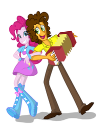 Size: 6600x8153 | Tagged: safe, artist:fillyblue, cheese sandwich, pinkie pie, equestria girls, g4, absurd resolution, accordion, equestria girls-ified, female, male, musical instrument, ship:cheesepie, shipping, simple background, straight, white background