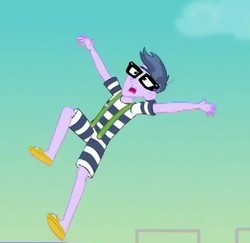 Size: 383x372 | Tagged: safe, screencap, micro chips, equestria girls, equestria girls specials, g4, my little pony equestria girls: better together, my little pony equestria girls: spring breakdown, arms, clothes, cropped, feet, glasses, male, sandals, shorts