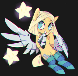 Size: 1280x1251 | Tagged: safe, artist:switchsugar, oc, oc only, pegasus, pony, clothes, commission, cute, female, mare, simple background, socks, solo, stars, striped socks