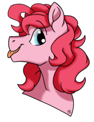 Size: 785x1019 | Tagged: safe, artist:limelight221, pinkie pie, earth pony, pony, g4, bust, female, portrait, simple background, solo, tongue out, white background